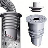 Pelriox Waschmaschinenablaufdichtung Grau 45-50, Waschmaschine Abfluss Adapter, Waschmaschinen Abfluss Anschluss, Abflussrohr Adapter Waschmaschine, Silikondichtung für Waschmaschine und Küchenspüle