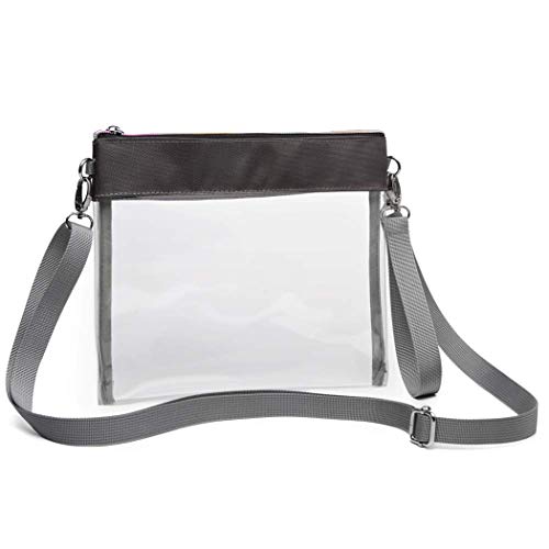SPEEDEVE Clear Crossbody Purse Transparent Handbag,Grey
