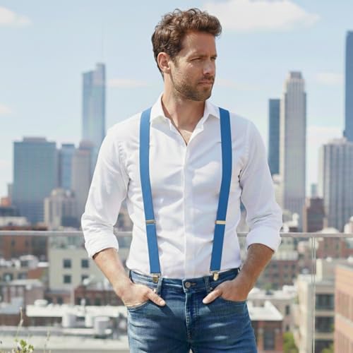 Image of Dibi Suspenders for Men - Adjustable X back Suspender with 4 Strong Clips