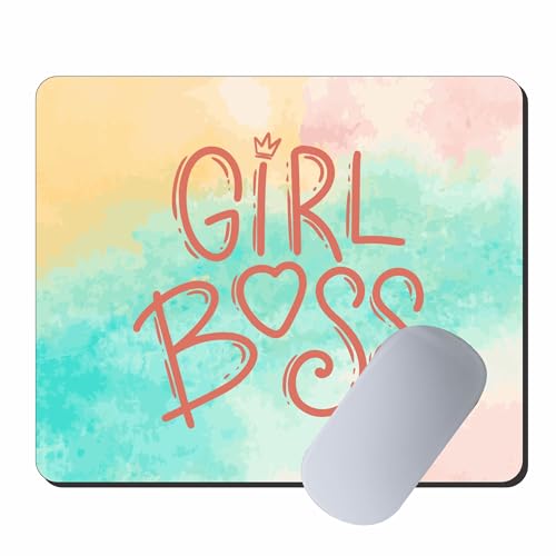 Image of Girl Boss Printed Mouse Pad (9 x 7.5 Inch) | Anti-Slip Rubber Base | Stylish Mouse Mat for Office, Home & Laptop Desk