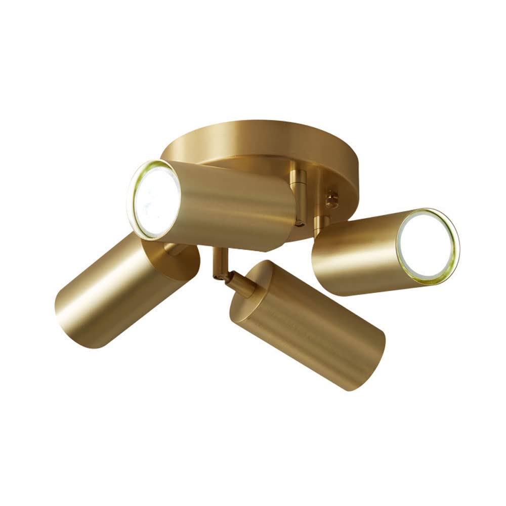 ITOSUI Copper Spotlight Surface Mounted Accent Spot Light E27 Round Fixed Track Lighting Kit, Adjustable Brass Ceiling Mount Lamp, Directional Ceiling Spotlights for Corridor