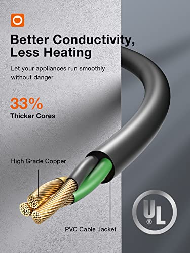 Addlon 15 Feet Outdoor Extension Cord Waterproof, Black Extreme All Weather 16 Gauge Extensions Cord With Covers, Flexible 100% Copper 3 Prong Extension Cord For Lawn thumb #1