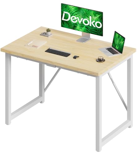 Devoko Schreibtisch Tisch Computertisch, 100 x 60 x 75 cm Laptop-Schreibtisch, Ahorn