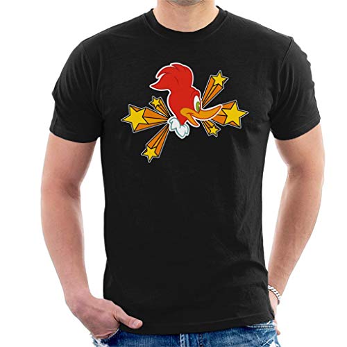 T-shirt Woody Woodpecker homme en coton avec imprimé têtes et étoiles