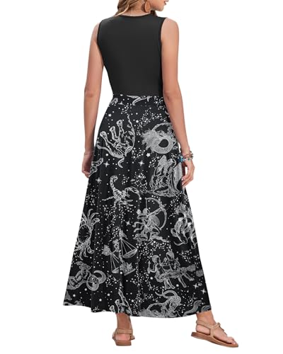 Image of AUSELILY Womens Maxi Dress Summer Sleeveless Wrap Long Dresses with Pockets | V-Neck Wrap Sleeveless Sundress, fits formal, casual, beach, vacation & daily wear