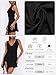 MIYIEONZ Women Sleeveless Sexy V Neck Bodycon Mini Dress Summer Side Slit Mesh Irregular Ruffle Hem Backless Short Dress Black