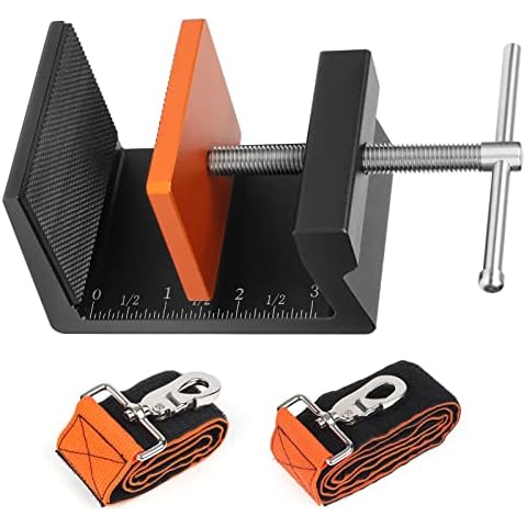 Widen Ladder Fall Protection for Roof, Universal Ladder Stability Anchor with 2ft & 3ft Safety Strap, Fits on Fascia Board or Rafter in Seconds, Ladder Grip, Safety Device, Ladder Aluminum Lock Clamp Cover