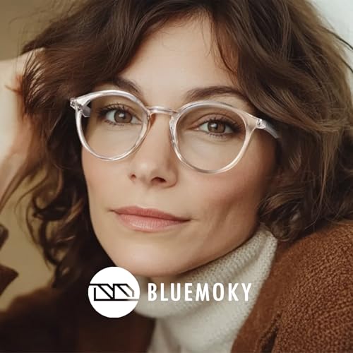 Image of BLUEMOKY Reading Glasses for Men and Women: Blue Light Round Classic Eyeglasses - Computer Readers Glasses