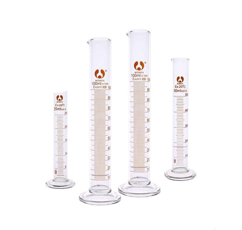 transparenter Messzylinder mit Skala, Laborglas-Messzylinder, transparent, 5–2000 ml(200ml)