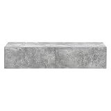 [en.casa] Szafka wisząca o wyglądzie betonu, 140 x 33 x 30 cm, meblościanka z 2 półkami, szafka pod telewizor, wisząca