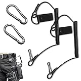 kaiyaya 2 Stück Tactical Lanyard Set, Spiral SchlüSselanhänger mit 2 Karabiner, Schwarz Elastisch Angeln Lanyards Ausziehbar auf 160 cm Spirale Schlüsselring Geeignet Zum Wandern, Klettern, Camping