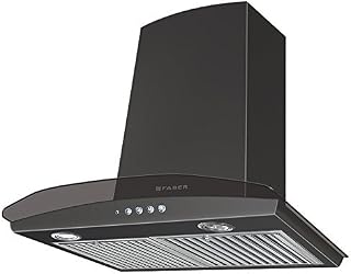 Faber 60cm 1000 m3/hr Chimney (Hood Tratto Plus BK LTW 60, 2 Triple Layer Baffle Filters, Black)