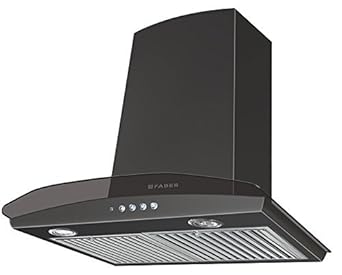 Faber 60cm 1000 m3/hr Chimney (Hood Tratto Plus BK LTW 60, 2 Triple Layer Baffle Filters, Black)