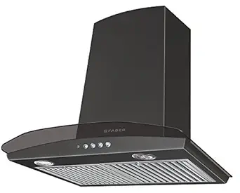 Faber 60cm 1000 m3/hr Chimney (Hood Tratto Plus BK LTW 60, 2 Triple Layer Baffle Filters, Black)