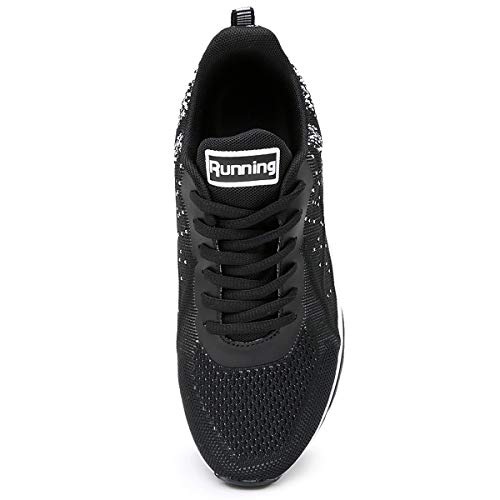 GANNOU Women\'s Air Athletic Running Shoes Fashion Sport Gym Jogging Tennis Fitness Sneaker Black 8 B(M) US