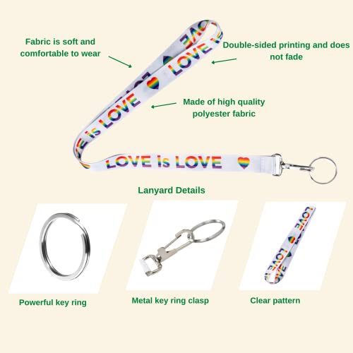 Lgbtq - Rainbow Love Is Love Lanyard/Badge Holder With Rainbow Striped Heart In A Bag #TOP4