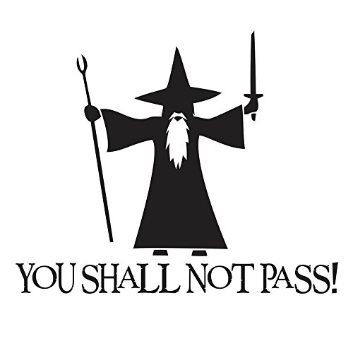 You Shall Not Pass Gandalf LOTR Sticker Decal Notebook Car Laptop 15.2 cm x 12.7 cm (czarny)