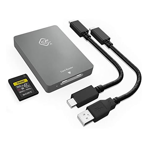 CFexpress Type A Card Reader USB 3.1 Gen2 10Gbps CFexpress Memory Card Adapter Portable Aluminum CFexpress Reader Thunderbolt 3 Port Support Windows/Mac OS/Linux/Android Cover