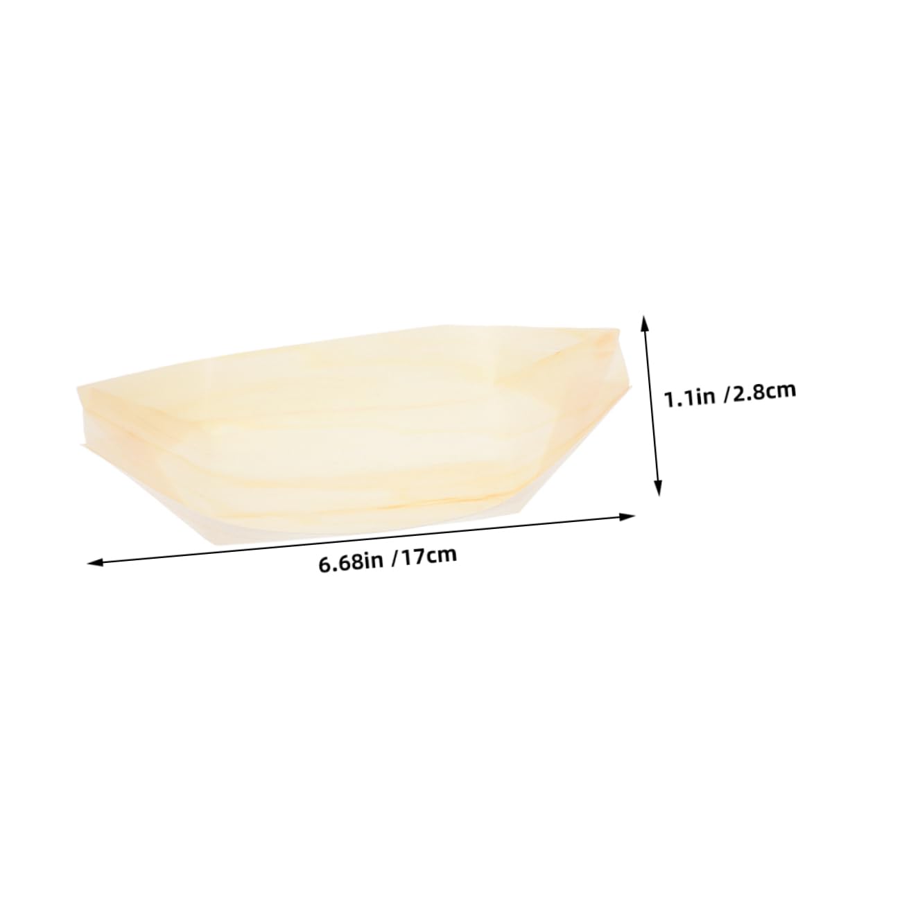 Garneck 50pcs Wood Sushi Serving Tray Disposable Sushi Plates Boats for BBQ Elegant Charcuterie Boat