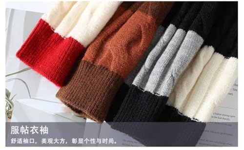 Men Long Sleeve Stripe Sweater Harajuku Cartoon Printed Pullover Top Loose Knitwear Round Neck Streetwear3