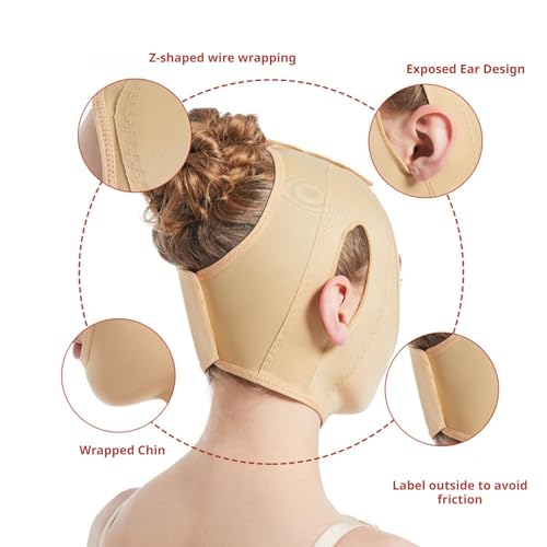 Bandage liposuccion cou et menton à compression réglable pour affiner le visage