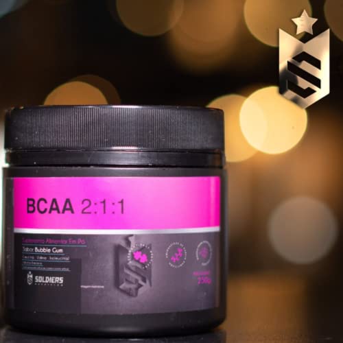 BCAA Em Pó 250g Chiclete (Bumbble Gum) - Importado - Soldiers Nutrition