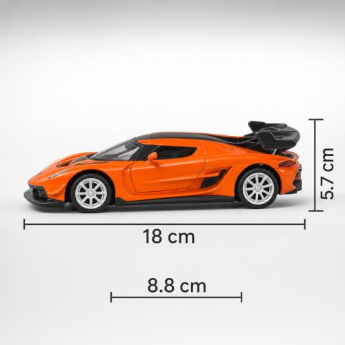 Image of Koenigsegg Jesko 1:36 Scale Die-Cast Metal Car Model - Openable Doors Pull-Back Alloy Swedish Hypercar Collectible Toy Car