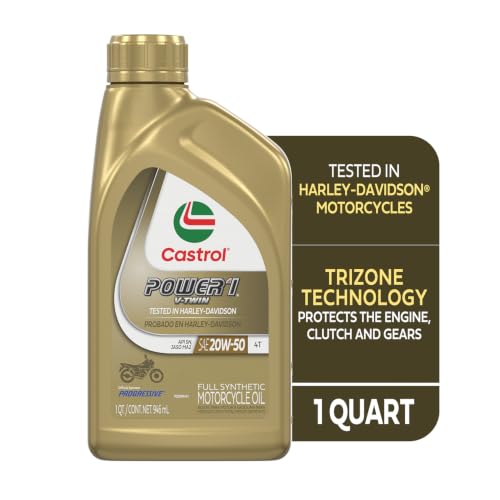 Image of Castrol Power1 V-Twin 20W-50 Full Synthetic Motorcycle Oil, 1 Quart, Pack of 6