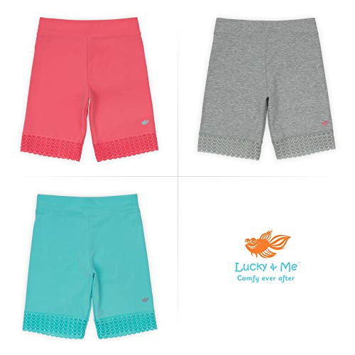 Lucky & Me Girls Bike Shorts, Super Soft Cotton Modal Blend With Lace Trim, Jada 3 Pack, Reef, Size 7-8 Years #TOP2