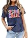 Women Teacher Shirts Second Grade: Funny Teachers Graphic Tees Back to School Tshirt Teacher's Gifts Tops