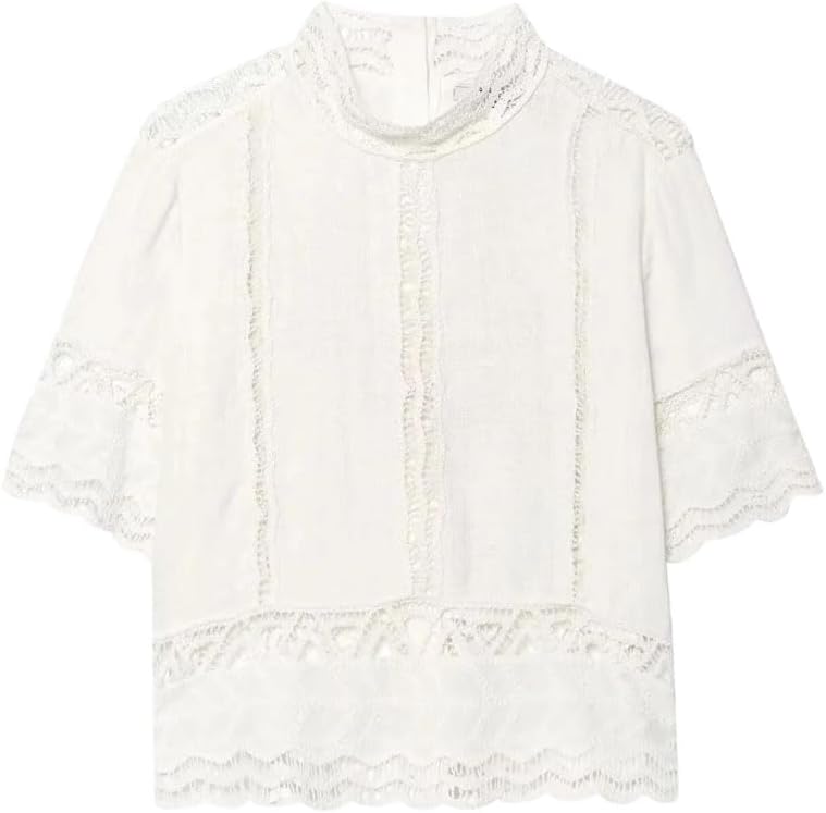 Women's Elegant Skirt Set Lace Short Sleeve Top Midi Skirt