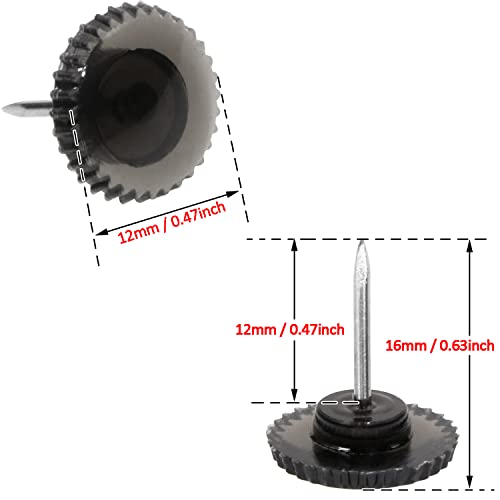 Tupalizy 50Pcs Push Pins Decorative Thumb Tacks For Cork Bulletin Board Flat Plastic Head Steel Point Gear Marking Pins For Wall Hanging Pictures Posters Paper Home Office School Use,Transparent Black #TOP1
