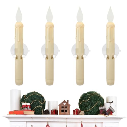 Velas LED parpadeantes superbrillantes con ventosa para ventanas