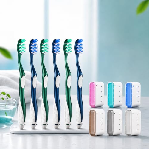 Image of Fremouth 6 Count Extra Firm Toothbrushes with Covers Caps for Adults