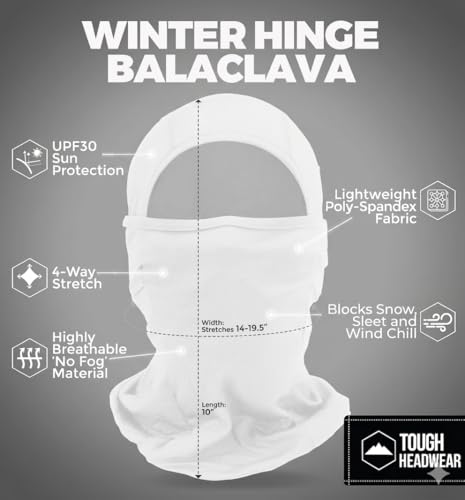 Image of Tough Headwear Balaclava Ski Mask - Breathable Face Mask for Men - Flexible Hinge Full Face Cover - Windproof Motorcycle Gear