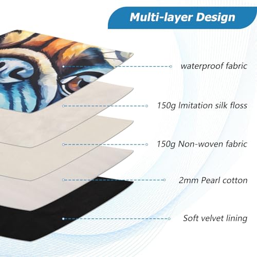 Funda para portátil 13-14 pulgadas con diseño pug acuarela miniatura 4