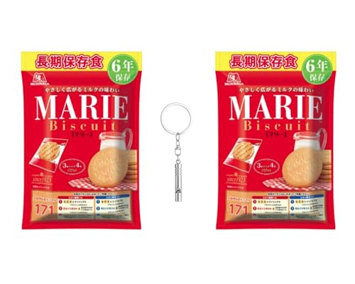 森永製菓 マリービスケット 長期保存食 非常食 6年保存 12枚入り×2袋 救急笛セット お菓子 防災 食品 備蓄品 地震対策 ローリングストック