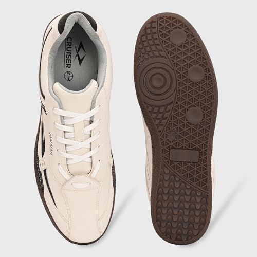 Image of Cruiser Men's Low-Top Sneakers | Chunky Platform Cushioned Insole | Trendy & Stylish Modern Lace-Up Athletic Shoes with Wave Graphic Side Panels| Retro Street Style Casual Walking Footwear (2658)