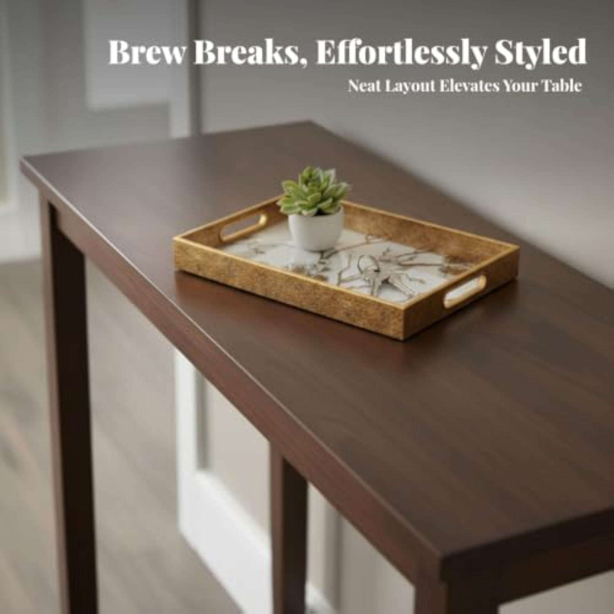 Decorative Rectangular Tray with Handles, Elegant Home Decor