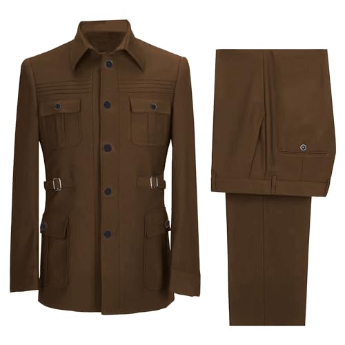 Men's 2 Pieces Chinese Tunic Suit Men's Stand Collar Traditiona Chinese Suit Formal Solid Casual Chinese Suits