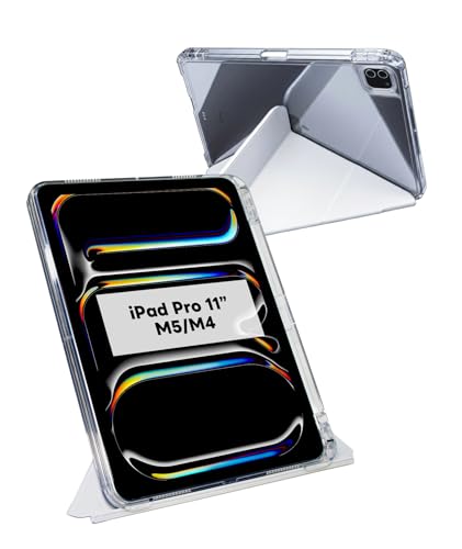 Housse acrylique iPad Pro 11 M5 anti-jaunissement protection premium et support gris