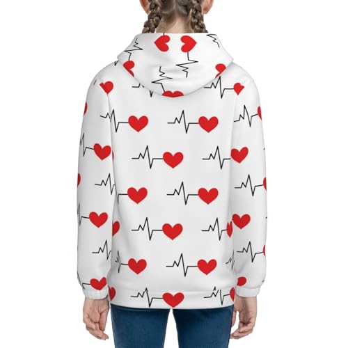 Heartbeat Symbol Kids Pullover Hoodies Boys Sweatshirts Girls Athletic Clothes with Pocket4