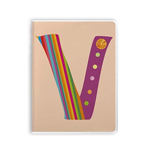 Carnet de notes V Alphabet avec motif fruits orange et couverture souple pour écriture