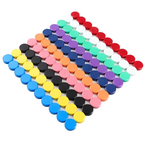 MISIQIMA 100pcs Aimant Frigo, 10 Couleurs, Rond Mini Aimant Tableau Blanc, Aimants Tableau Magnétique Adaptés aux Tableaux Blancs, Réfrigérateurs, Salles de Classe, Bureaux, Écoles