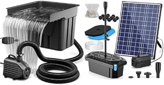 NFESOLAR Pond Waterfall and 20W Solar Pond Filter for Outdoor Koi Pond, Fish Tank and Garden Water Features