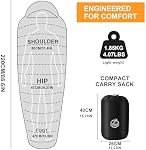 Northroad Mummy Sleeping Bag 14-59 ℉, 3 Season Warm & Cool Weather, Winter Spring Fall Lightweight Waterproof Washable Sleeping Bag for Camping Hiking Travel Hunting