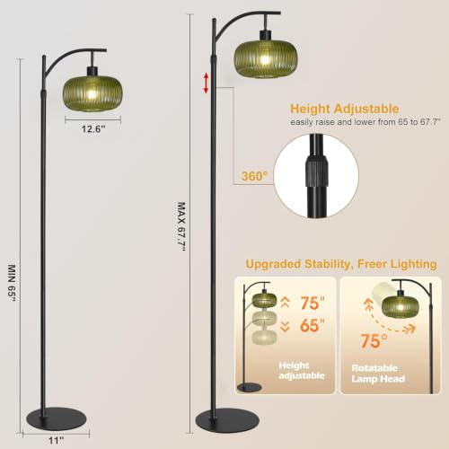 Image of Modern Floor Lamps for Living Room, Dimmable Gold Standing Lamp with Remote