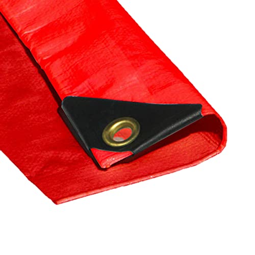 5 x 7 Red Color 12 Mil Heavy Duty Tarp w/UV Protection by X1 Tarps