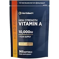 Vitamin A Hochdosiert 10000 IE | 1 Jahr Vorrat | Augenvitamine mit Retinol | Horbaach