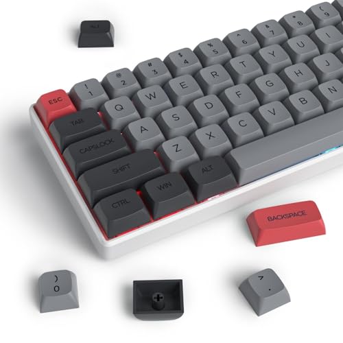 60 パーセント68GK61 スイッチ MX CherryGatron ゲーミングキーボード用Grey キー昇華型グレーレッドカスタムキーキャップセット キーキャップ、134 red PBT XDA 60 パーセント68GK61 スイッチ MX CherryGatron ゲーミングキーボード用Grey キー昇華型グレーレッドカスタムキーキャップセット キーキャップ、134 red PBT XDA